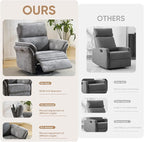 Oversized Power Recliner Chair Swivel Glider - Image 8