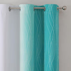 Teal and Grayish White Ombre Blackout Curtains - Image 4