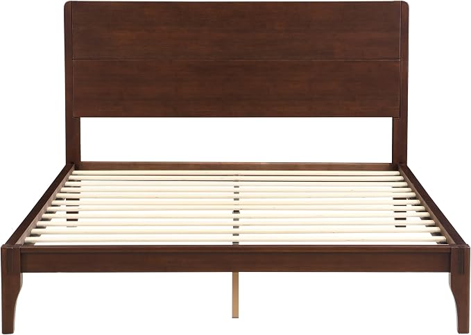Merax Queen Size Bamboo Platform Bed, Mid-Century Modern Bed Frame - Image 6