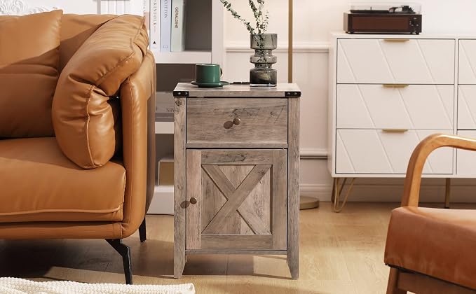 Betterhood Barnwood Rustic Farmhouse Nightstand, Side Table - Image 2