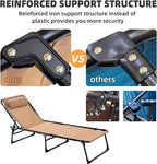 Patio Lounge Chair 2 PCS Folding Chaise Bed - Image 4