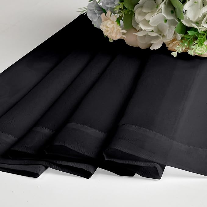 Chyhomenyc Black Sheer Curtains 84 Inches Long 2 Panels | Light Filtering - Image 9