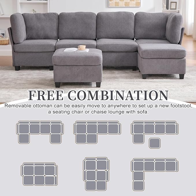 113" Modular Sectional Sofa Couch - Image 9