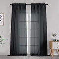 Black Sheer Curtains Dark Color Curtain Panels by OVZME