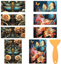 6 Sheets Dragonfly and Butterfly Rub on Transfer by BEUNITONE