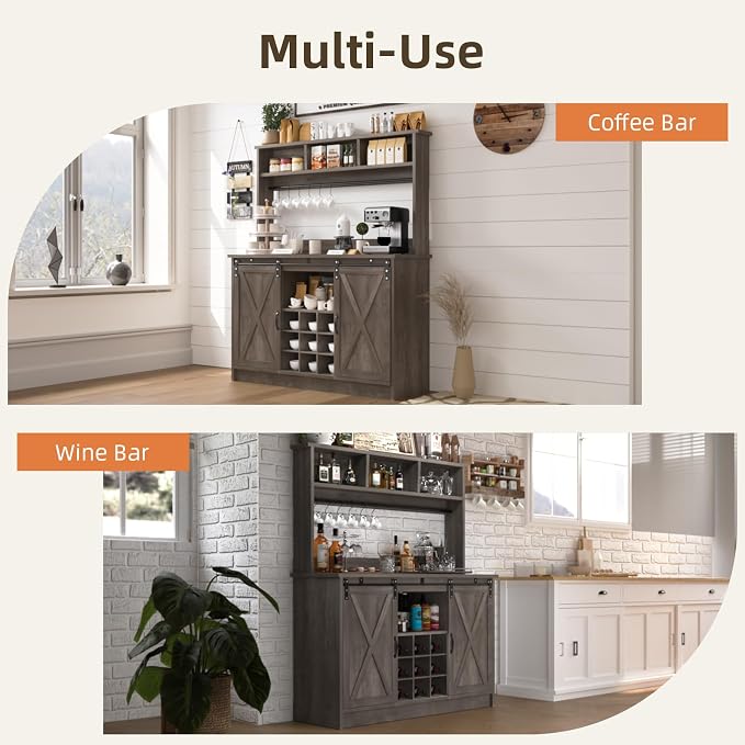 4ever2buy Farmhouse Coffee Bar Cabinet - Image 7