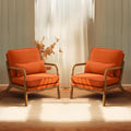 Bonnlo Burnt Orange Accent Chairs Set of 2, Upholstered Mid Century Modern by Bonnlo