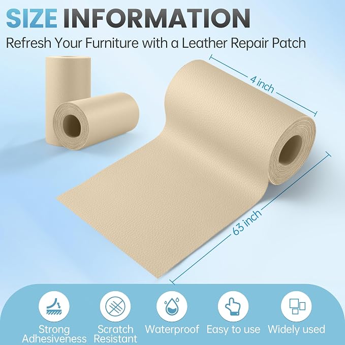 Sgooyir Leather Repair Patch Tape Kit, Vinyl Leather Repair Kit - Image 2