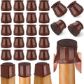 24 Pcs Chair Leg Floor Protectors Round, Silicone Felt Furniture Leg Pads Caps by Ansible