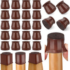 24 Pcs Chair Leg Floor Protectors Round, Silicone Felt Furniture Leg Pads Caps by Ansible