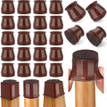 24 Pcs Chair Leg Floor Protectors Round, Silicone Felt Furniture Leg Pads Caps by Ansible