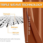 Fall Blackout Curtains for Bedroom 38 x 72 Inch Burnt Ochre 2 Panel | Thermal - Image 3