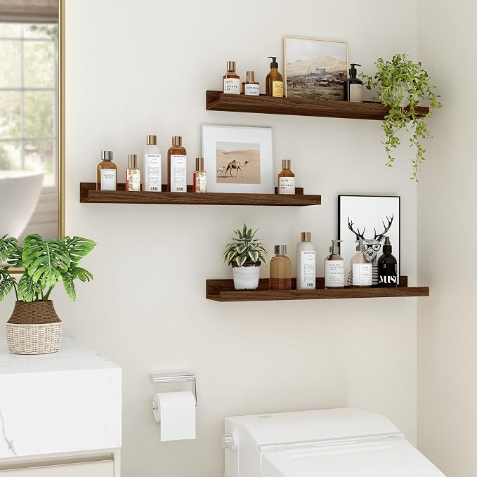 Floating Shelves for Wall, 24 inch Wood Floating Shelves Set of 2, Picture - Image 5