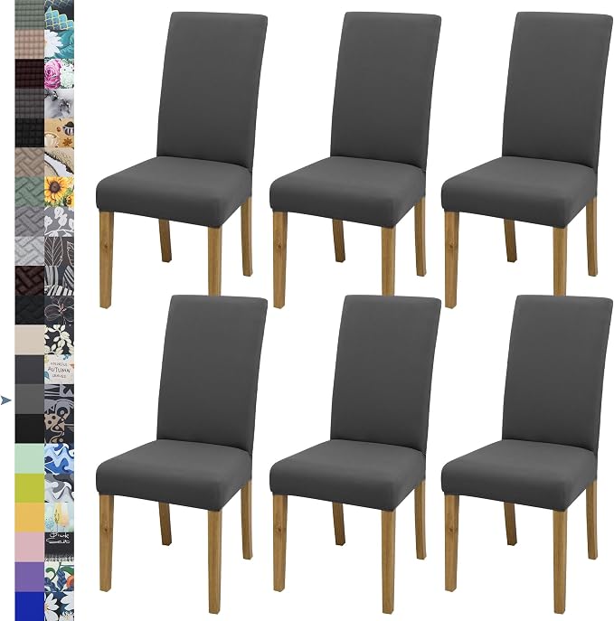 BIETYONE Stretch Dining Chair Covers Set of 6, Soft Removable Washable Kitchen by BIETYONE