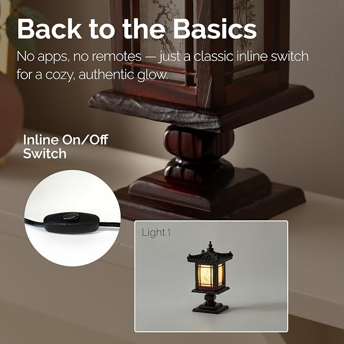 Traditional Korean Wood Lamp | Handmade Asian Oriental Table Lantern | Bedside - Image 4