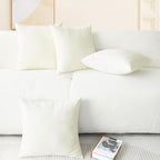CaliTime Decorative Couch Throw Pillow Covers 18 X 18 Inches Cream | Pack of 4 - Image 6