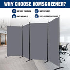 Room Divider 6FT Portable Room Dividers and Folding Privacy Screens, 4 Panel - Image 3