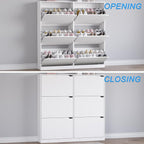 BORNOON Shoe Cabinet with 6 Flip Drawers, Slim Narrow Shoe Storage Cabinet - Image 5