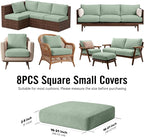 8Pcs Outdoor Cushion Covers, Stretch Patio Furniture Couch Chair Slipcovers | - Image 2