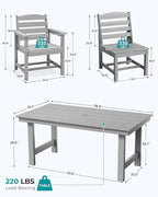 SERWALL Patio Dining Sets for 6 Person, HDPE Dining Set - Image 6