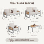Aoxun Aluminum Patio Furniture Set, 7 Seats Luxury Metal Patio Conversation Sets - Image 2