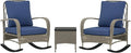 Outsunny 3 Piece Wicker Patio Furniture Set, PE Rattan Rocking Chairs by Outsunny