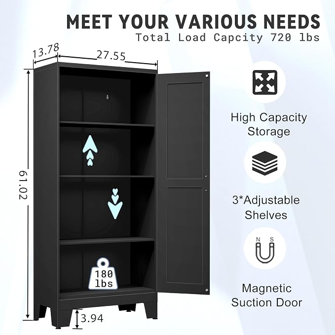 GAIOUS 61.02" Kitchen Pantry Cabinet, Pantry Storage Cabinet - Image 2