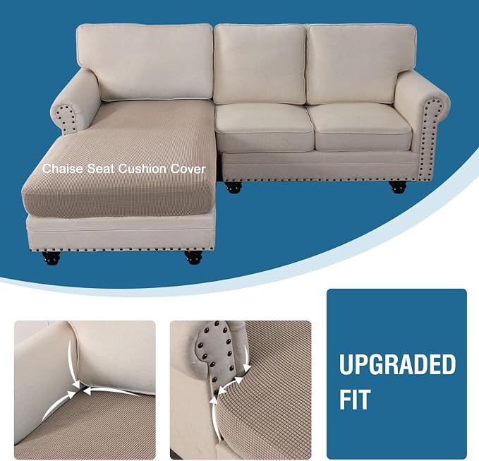 H.VERSAILTEX Sectional Couch Covers 1 Piece Chaise Slipcover L Shape Separate - Image 4