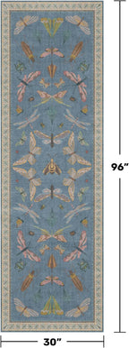 Blue Insect 2'6'' Wide 8' Long Hallway Runner Rug - Image 2