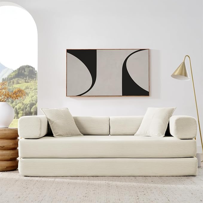 4-in-1 Folding Convertible Sofa Bed, 78 Inch Boneless Couch - Image 6