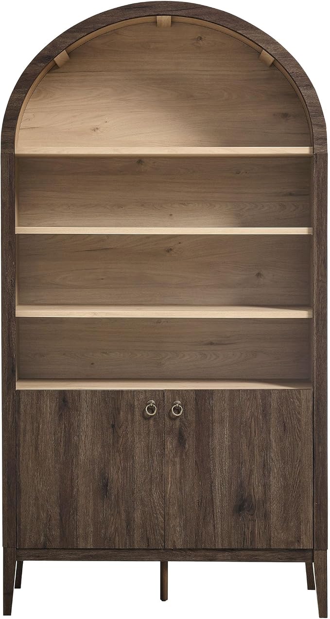 Modway Nolan Tall Arched Storage Display Cabinet in Dark Walnut - Image 8