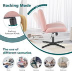 OLIXIS Criss Cross Chairs Legged Armless No Wheels Wide Seat Height Adjustable - Image 7
