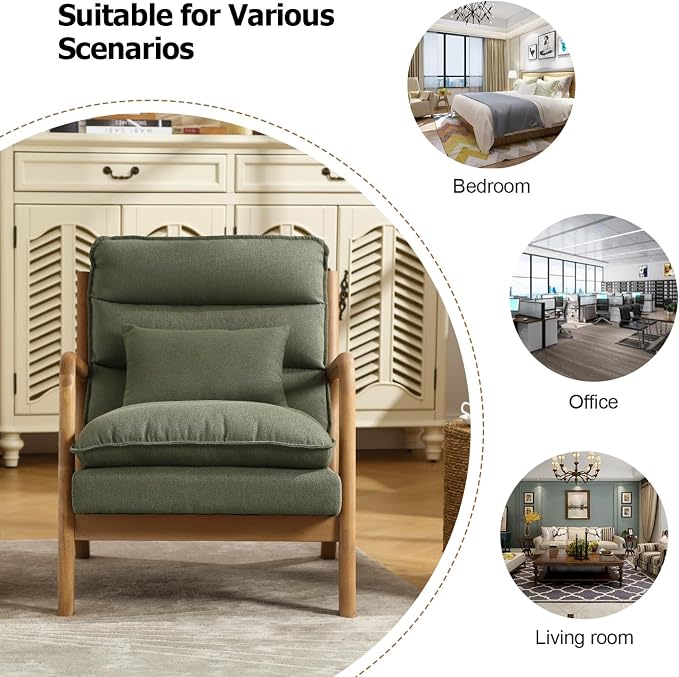 INZOY Mid Century Modern Accent Chair - Image 7