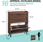 Barnyatoh Shoe Storage Cabinet, Farmhouse Shoe Organizer - Image 2
