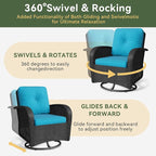 Aoxun 3 Pieces Patio Furniture Set, Patio Swivel Rocker Chairs Set of 2 - Image 3