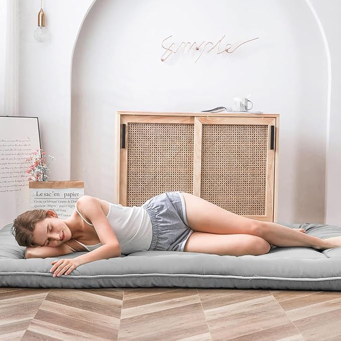 MAXYOYO Japanese Floor Mattress, Thicken Futon Sleeping Pad Foldable Roll Up - Image 4