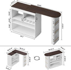 ModernMate Bar Cabinet with Storage 360° Rotating Home Bar Table with Power - Image 3