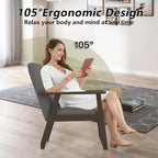 Modern Accent Chair with Wooden Table, Upholstered Linen Fabric Leisure Side - Image 4