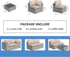 7 Piece Outdoor Patio Furniture Set, All Weather Conversation Set - Image 4