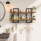 Creso hom Floating Shelves for Wall Set of 2, Wood Wall Shelf - Image 4