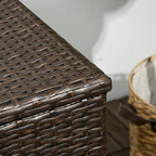Outsunny 113 Gallon Deck Box, Rattan Outdoor Storage Box, Waterproof Storage - Image 8