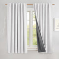 NICETOWN Short 100% Blackout Curtains 63" Long, Burlap Linen Drapes by NICETOWN