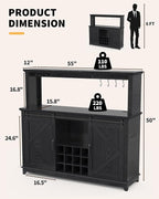 IDEALHOUSE 55" Farmhouse Coffee Bar Cabinet - Image 2
