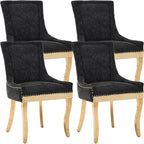 Upholstered Dining Chairs Set of 4, Modern Fabric Side Chairs by MZDOO