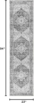 Yamaziot Washable Runner Rug, 2x8 Non-Slip Boho Vintage Hallway Kitchen Rug | - Image 2