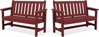 SERWALL Outdoor Bench, HDPE Outdoor Benches Weatherproof, 2-Person Garden Bench by SERWALL