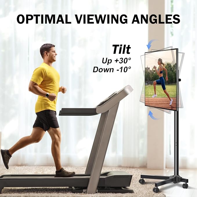 XINLEI Mobile TV Carts, Rotating Rolling TV Stand on Wheels - Image 4