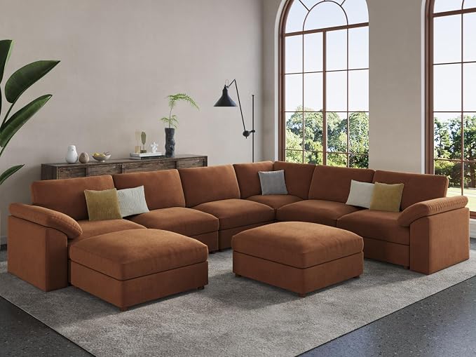 EASE MOOSE Oversized Sectional Modular Sofa, Chenille Large u Shape Sectional by EASEMOOSE