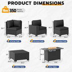 Patio Furniture Set, Wide Armrest Outdoor Furniture Set - Image 3