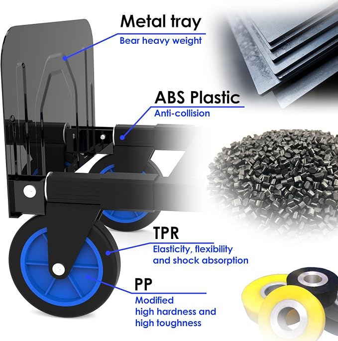 Black Convertible Hand Truck Dolly Cart - Image 4